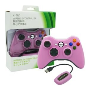Joystick Inalambrico + Receptor Usb Compatible Para Xbox360 y Pc Rosa