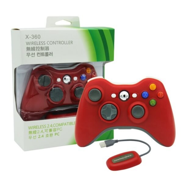 Joystick Inalambrico + Receptor Usb Compatible Para Xbox360 y Pc Rojo