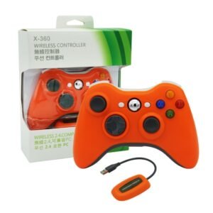 Joystick Inalambrico + Receptor Usb Compatible Para Xbox360 y Pc Naranja