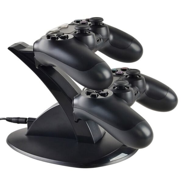 Base Cargador Dual Joystick Control Mando Para Ps4 Negra