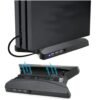 Soporte Doble Fan y Hub Usb 2.0 de 3 Puertos Para Ps4 Pro