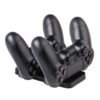 Base Carga Horizontal Doble Joystick Control Mando Para Ps4 Negra V1