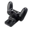Base Carga Horizontal Doble Joystick Control Mando Para Ps4 Negra V1
