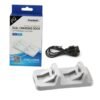 Base Carga Horizontal Doble Joystick Control Mando Para Ps4 Blanca