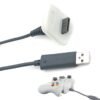 Cable Carga de Bateria Joystick Con Led Indicador Para Xbox 360 Blanco