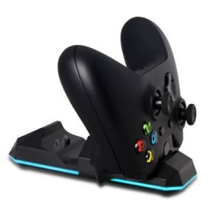 Base de Carga + 2 Baterias de Joystick Para Xbox One S Slim Negra