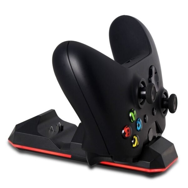 Base de Carga + 2 Baterias de Joystick Para Xbox One S Slim Negra