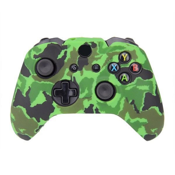Funda Protector Silicona de Joystick Para Xbox One Camuflado Verde Fluo