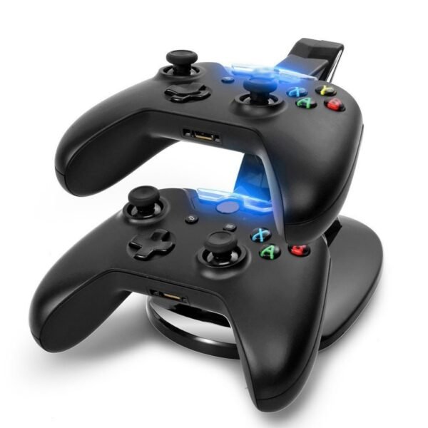 Base Cargador Dual de Joystick Control Mando Para Xbox One Negro