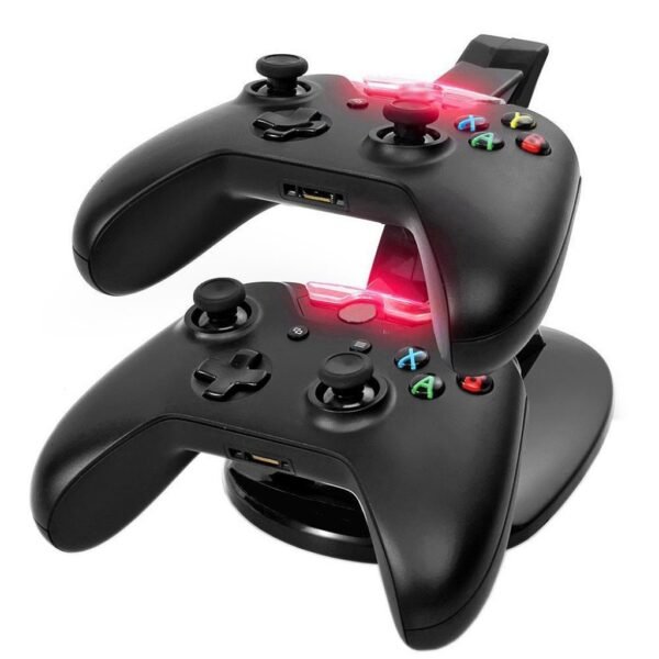 Base Cargador Dual de Joystick Control Mando Para Xbox One Negro
