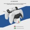 Base de Carga Dual Por Puerto Inferior Del Joystick Para Ps5 + Fuente