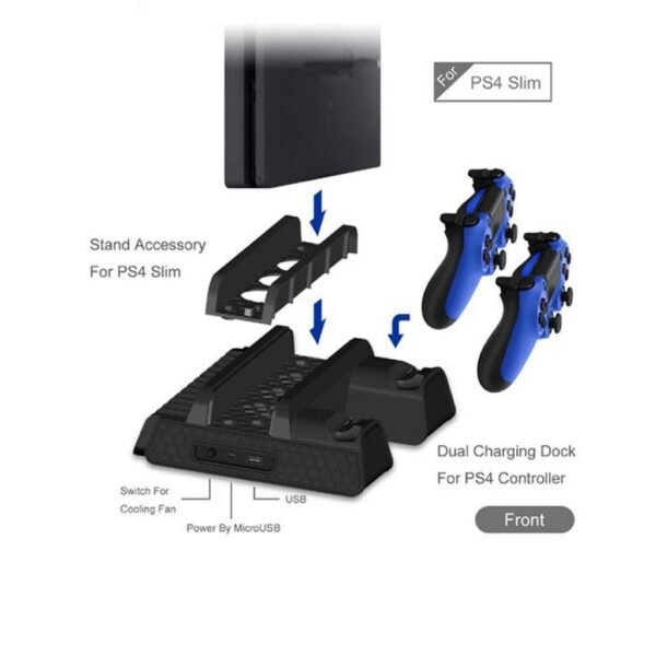 Base Carga Ventilacion y Soporte Juegos Para Ps4 Slim Pro V3