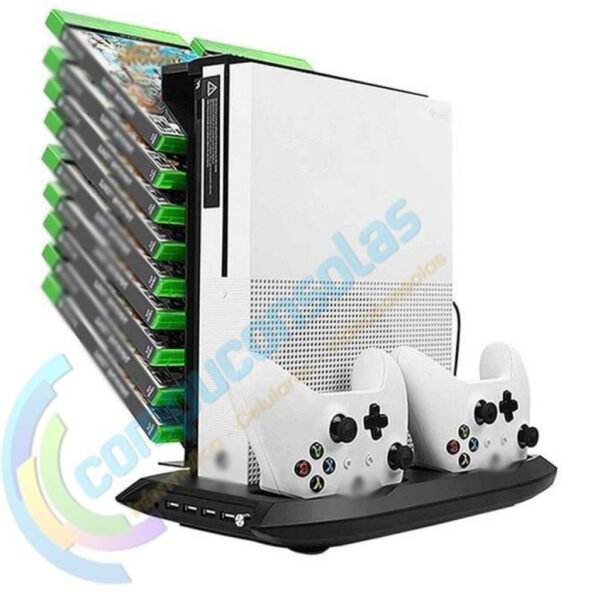 Base Ventilacion Carga Dual de Controles Hub Usb y Soporte de Juegos Para Xbox One Slim