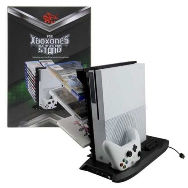 Base Ventilacion Carga Dual de Controles Hub Usb y Soporte de Juegos Para Xbox One Slim