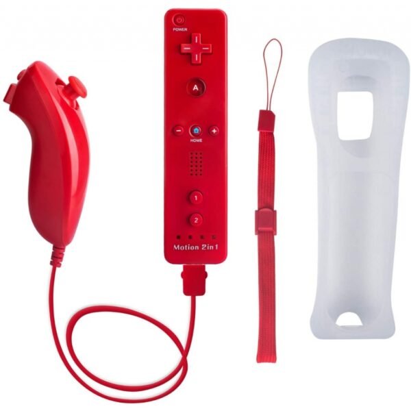 Joystick Compatible Wiimote Con Motion Plus + Nunchuk Rojo