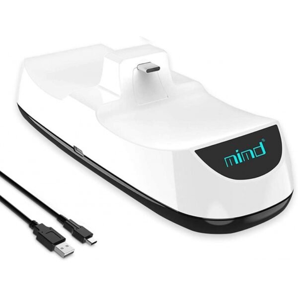 Base Carga Horizontal Dual de Joystick Control Mando Para Ps5 Blanco