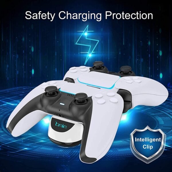 Base Carga Horizontal Dual de Joystick Control Mando Para Ps5 Blanco