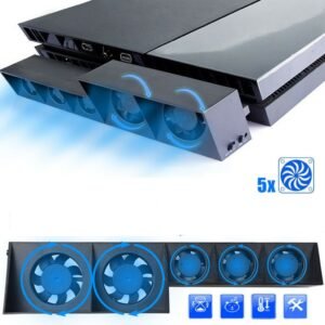 Ventilador Externo de 5 Fan Automatico y Control Velocidad para Ps4 Pro