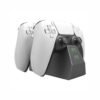Base de Carga Negra Doble Por Puerto Inferior Para Joystick Ps5 Con Fuente