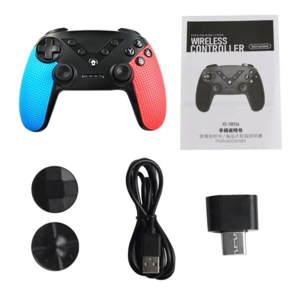 Joystick Inalambrico 3 En 1 Para Nintendo Switch Pc Ios y Android Negro Rojo y Azul