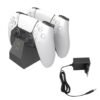 Base de Carga Negra Doble Por Puerto Inferior Para Joystick Ps5 Con Fuente
