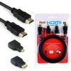 Cable Hdmi 3 En 1 Con Adaptadores Mini y Micro