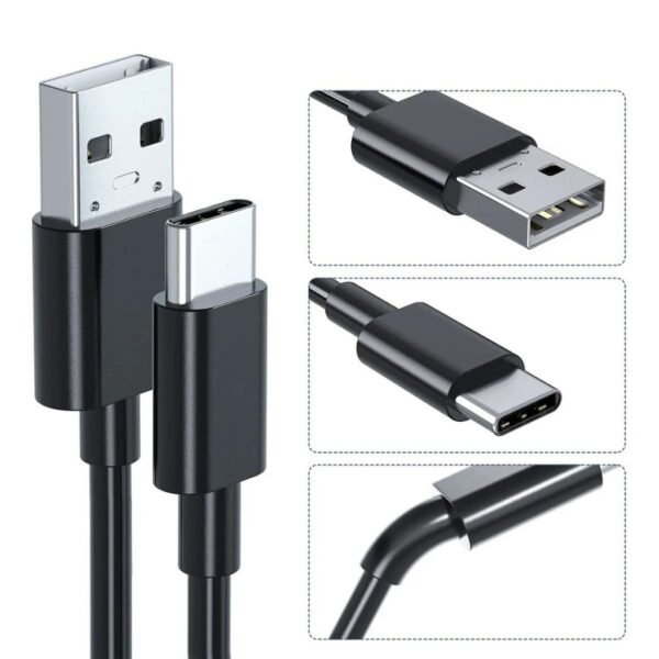 Cable de Carga Usb-c 3 Metros Reforzado Para Joystick Ps5 Negro