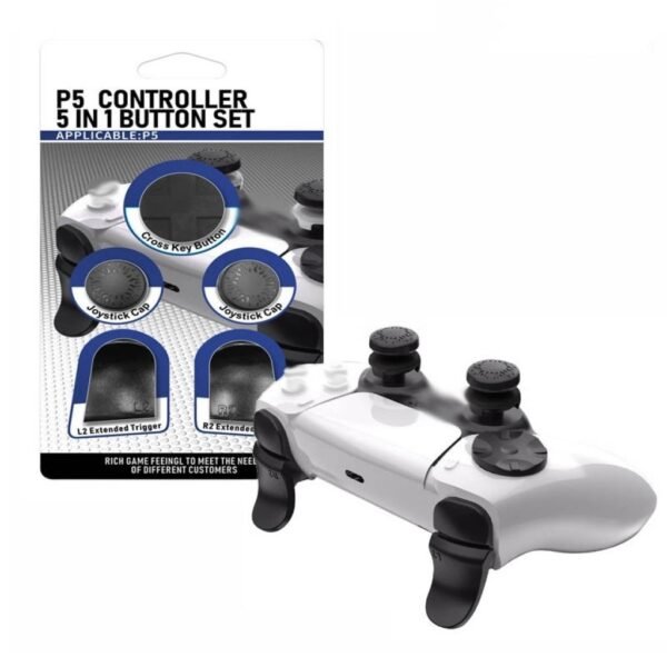 Extención Gatillos L2 y R2 y Analogos de Apuntado + Cruceta de Joystick para Ps5 Negro