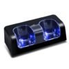 Base Cargador Doble y 2 Baterias Recargables Para Wii Wiimote Negro