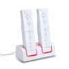 Base Cargador Doble y 2 Baterias Recargables Para Wiimote Blanca