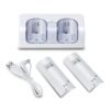 Base Cargador Doble y 2 Baterias Recargables Para Wiimote Blanca