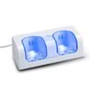 Base Cargador Doble y 2 Baterias Recargables Para Wiimote Blanca