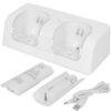 Base Cargador Doble y 2 Baterias Recargables Para Wiimote Blanca