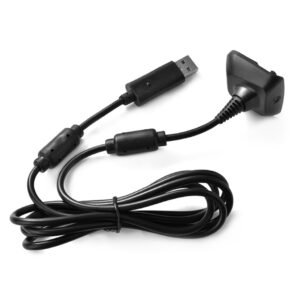 Cable Carga de Bateria Joystick Con Led Indicador Para Xbox 360 Negro