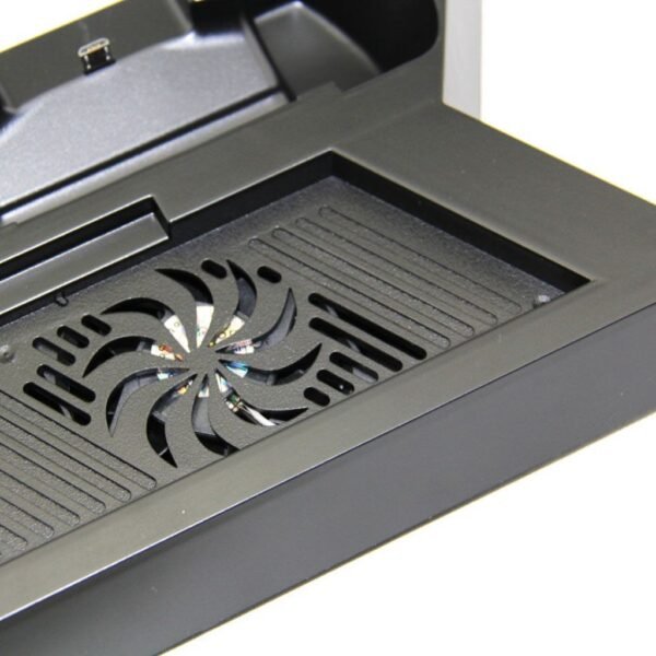 Base Soporte Vertical Doble Fan y  Carga Controles Para Ps4 Fat y Slim