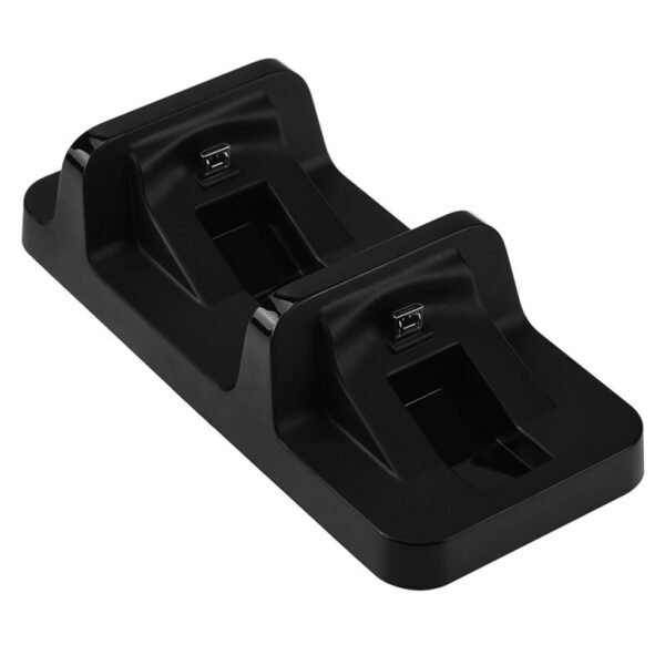 Base Carga Horizontal Doble Joystick Control Mando Para Ps4 Negra V1