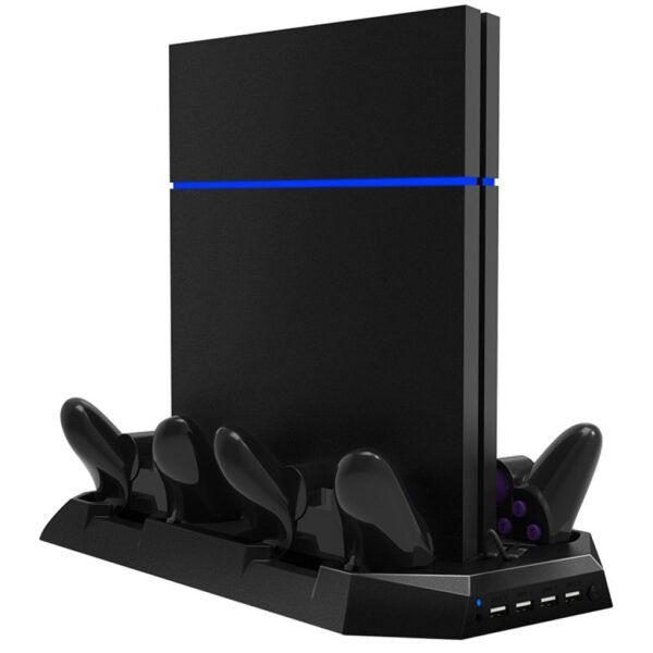 Soporte Base Carga 4 Controles Doble Ventilador Led 4 Usb 3.0 Ps4 10 En 1