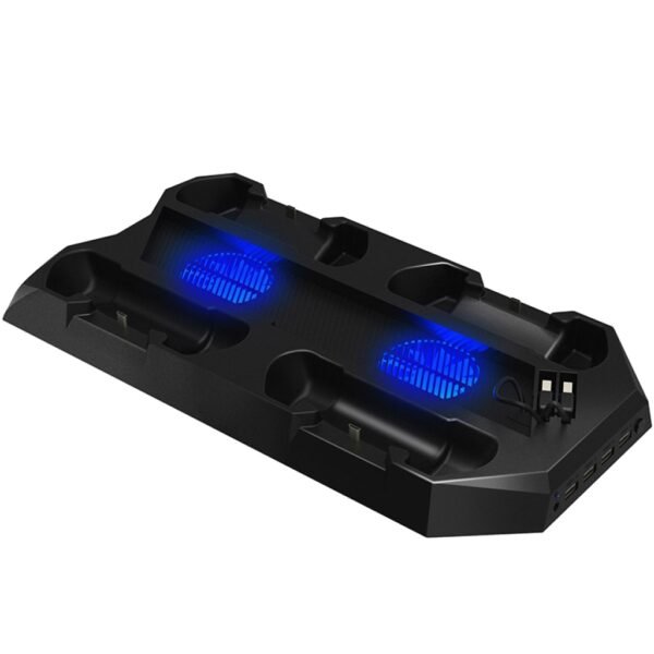 Soporte Base Carga 4 Controles Doble Ventilador Led 4 Usb 3.0 Ps4 10 En 1