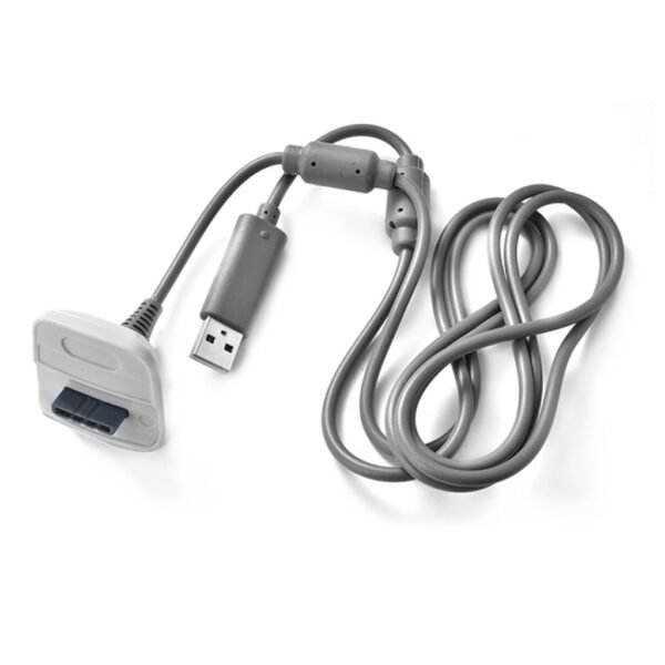 Cable Carga de Bateria Joystick Con Led Indicador Para Xbox 360 Blanco