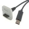 Cable Carga de Bateria Joystick Con Led Indicador Para Xbox 360 Blanco