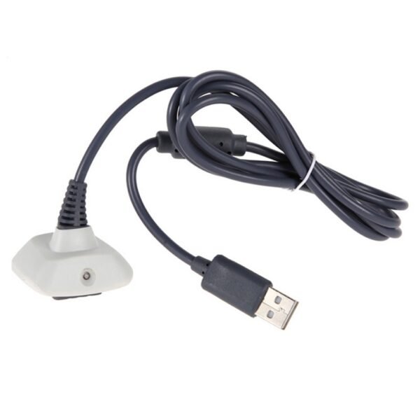 Cable Carga de Bateria Joystick Con Led Indicador Para Xbox 360 Blanco