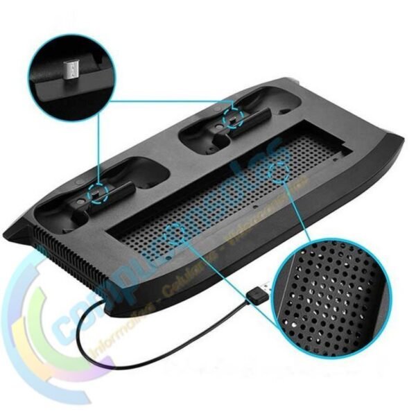 Base Ventilacion Carga Dual de Controles Hub Usb y Soporte de Juegos Para Xbox One Slim