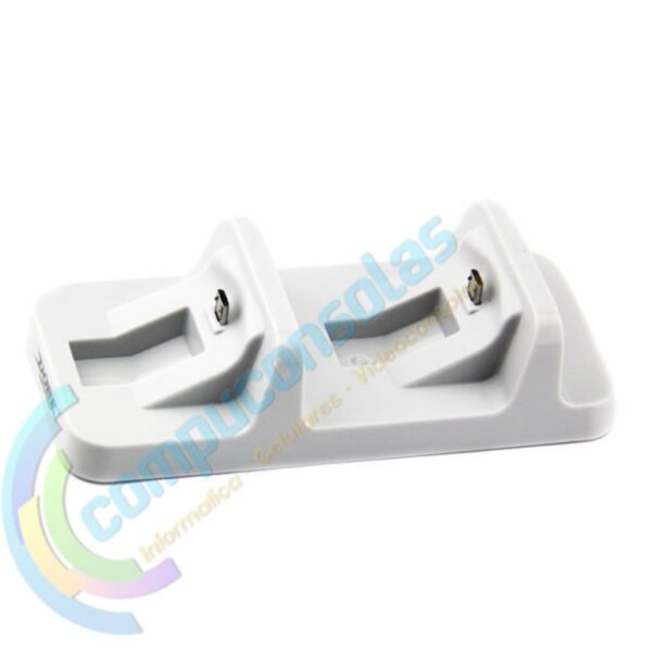 Base Carga Horizontal Doble Joystick Control Mando Para Ps4 Blanca