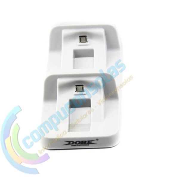 Base Carga Horizontal Doble Joystick Control Mando Para Ps4 Blanca