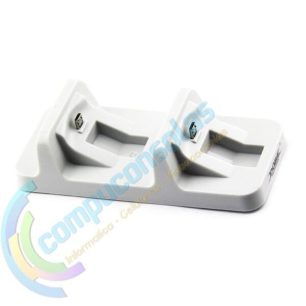 Base Carga Horizontal Doble Joystick Control Mando Para Ps4 Blanca