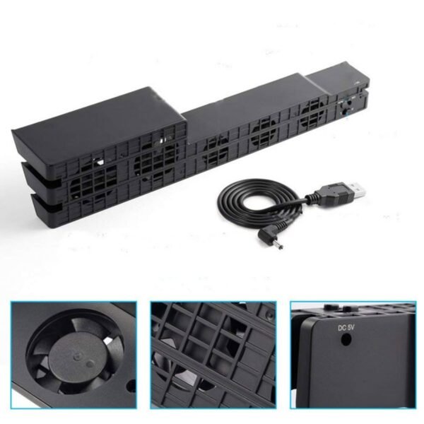Ventilador Externo de 5 Fan Automatico y Control Velocidad para Ps4 Pro