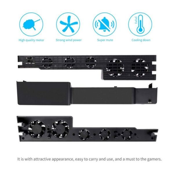 Ventilador Externo de 5 Fan Automatico y Control Velocidad para Ps4 Pro