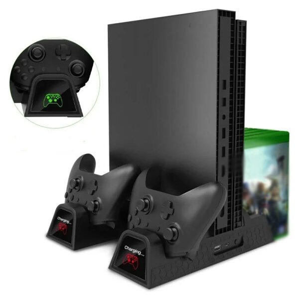 Soporte Estacion de Carga Refrigeracion + 2 Baterias Indicador Led Para Xbox One / Slim /  X