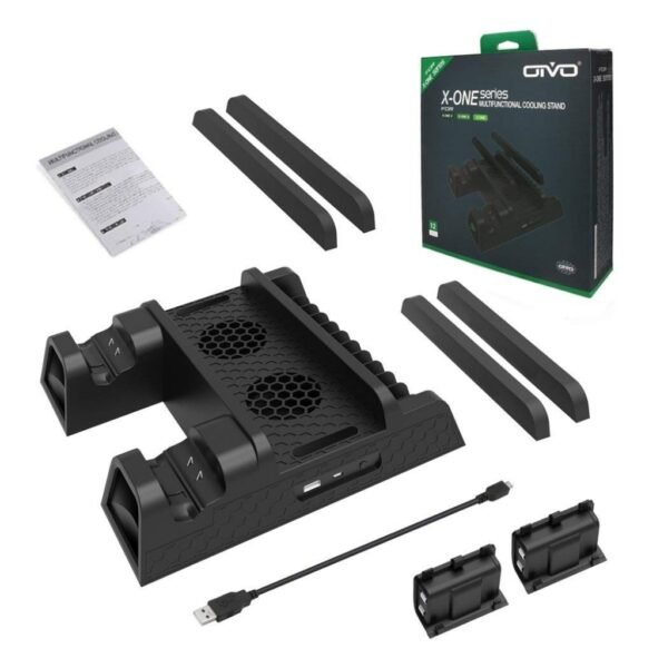 Soporte Estacion de Carga Refrigeracion + 2 Baterias Indicador Led Para Xbox One / Slim /  X
