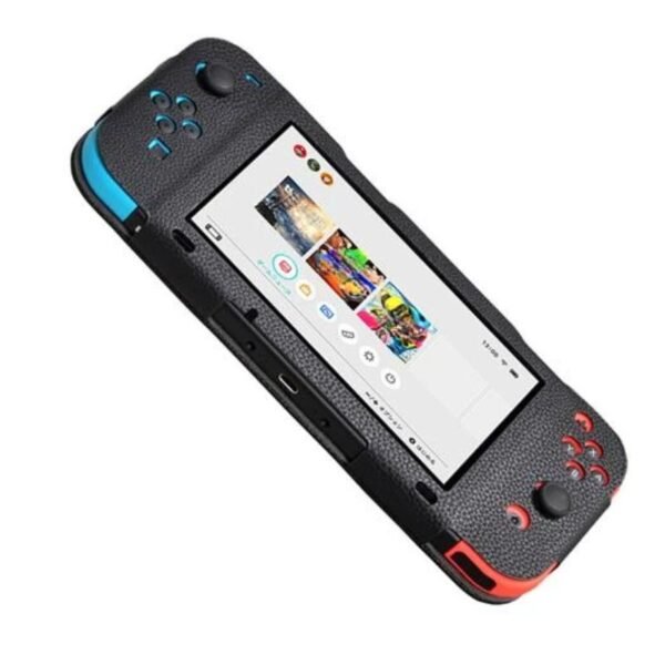 Funda Protectora de Cuero Sintético Para Nintendo Switch Negra